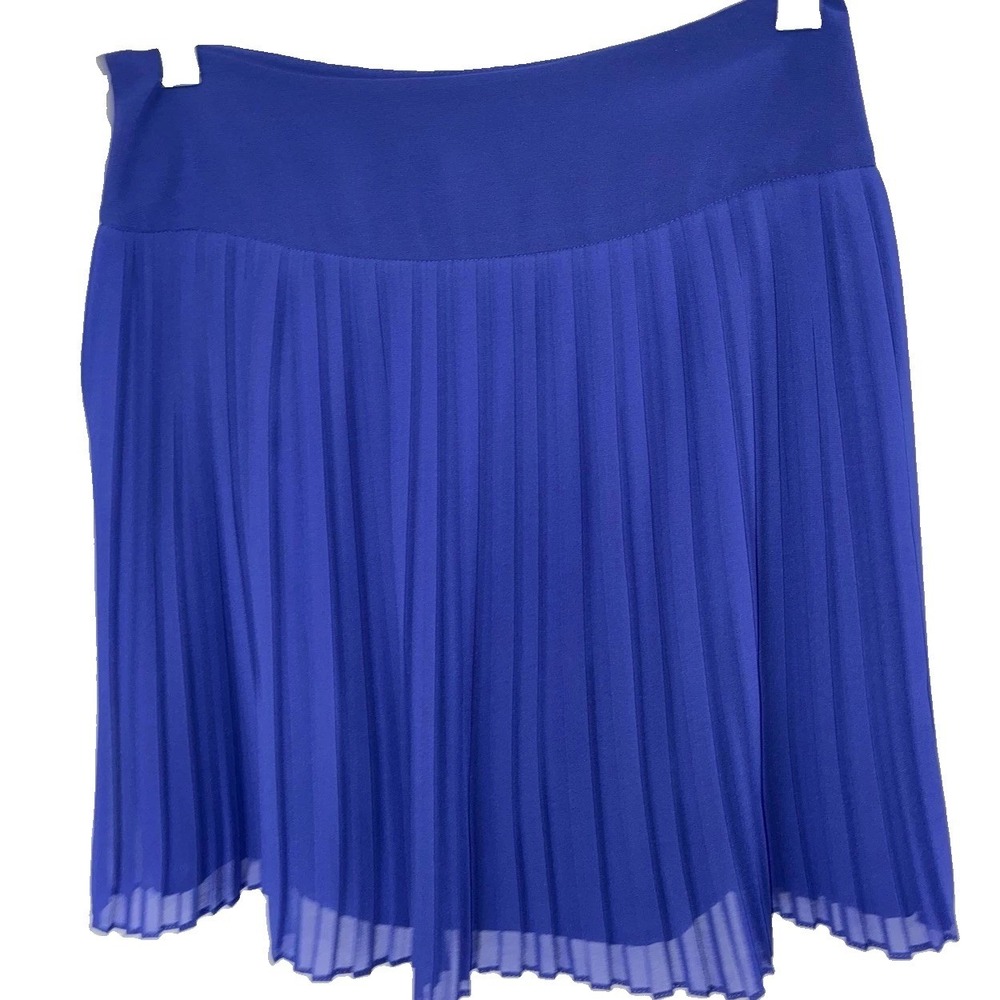 Loft Pleated Skirt Womensā 0 Purple Accordion Chiffon Mini Career Casual Elegant